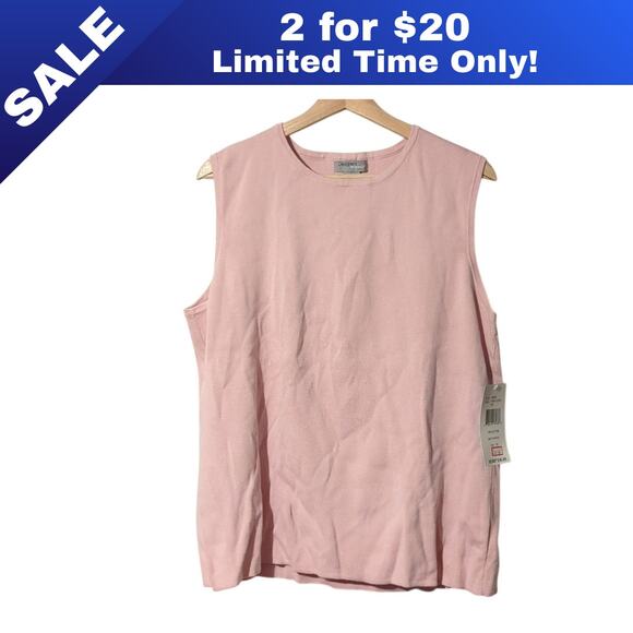 [Sale: 2 for $20!] NWT Pink Cotton Sweater Vest – Designers Originals – 2X 0004 - Picture 1 of 8